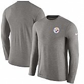 Men's Pittsburgh Steelers Nike Charcoal Coaches Long Sleeve Performance T-Shirt,baseball caps,new era cap wholesale,wholesale hats